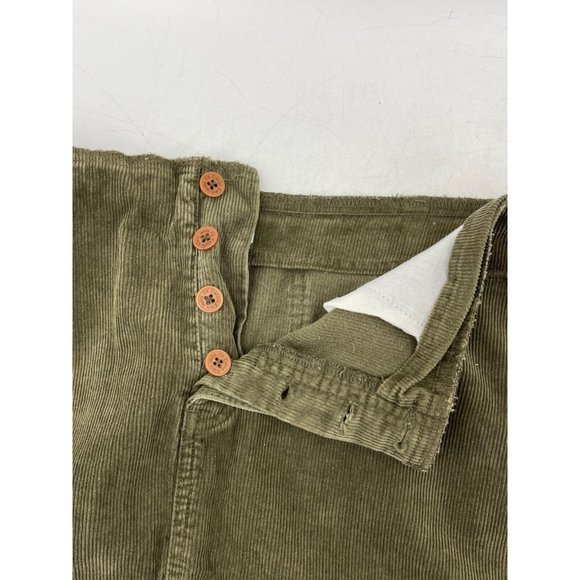 Calvin Klein Jeans Olive Green Corduroy Pencil Skirt Button Front Pockets Size 8 - Picture 7 of 11
